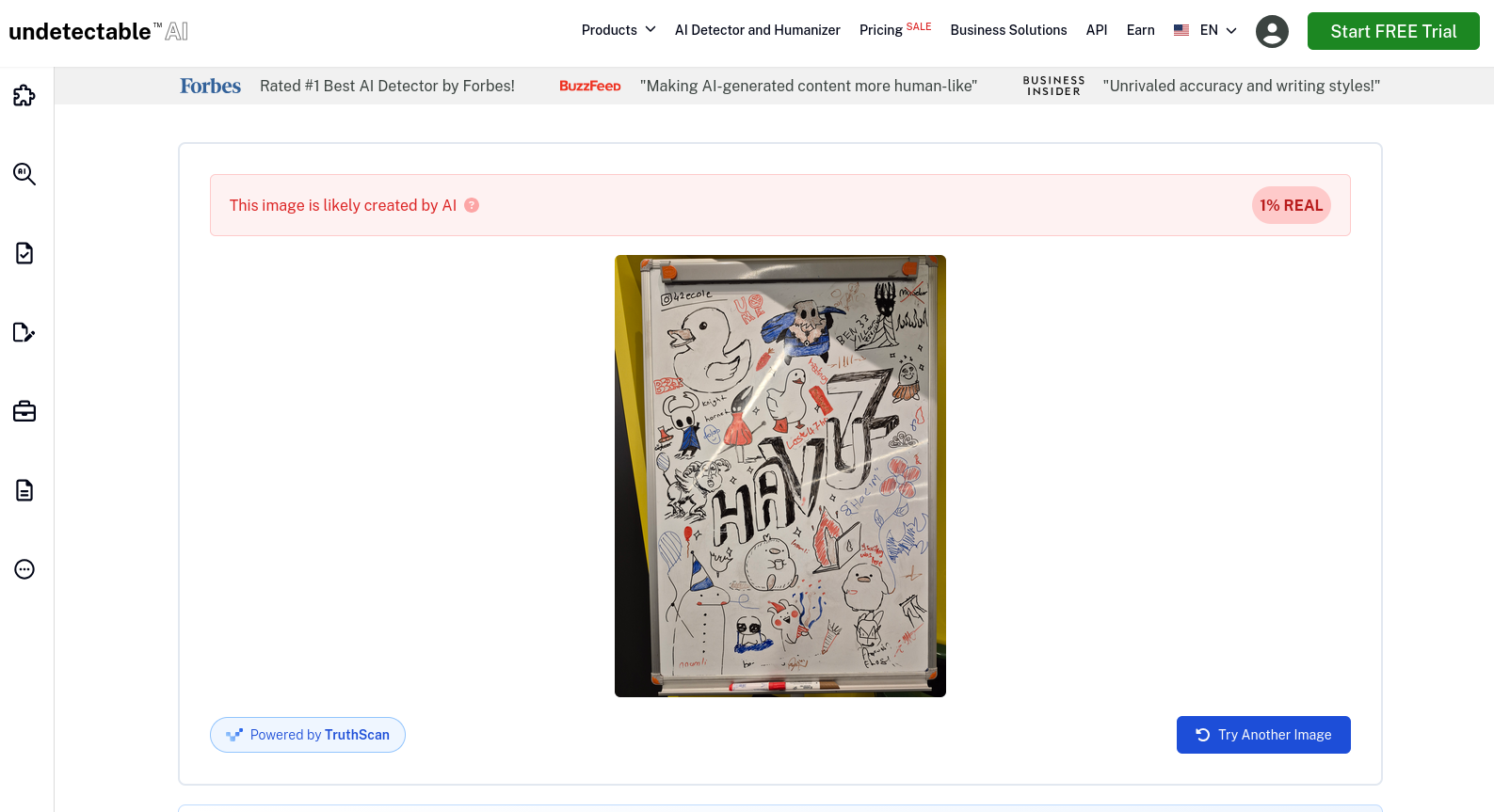 undetectable ai exif false positive